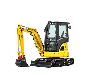 Minibagger Komatsu PC24MR online mieten minibagger komatsu pc24mr von der seite