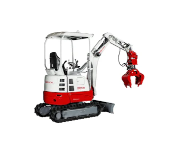 minibagger takeuchi tb217r von der hinteren rechten seite