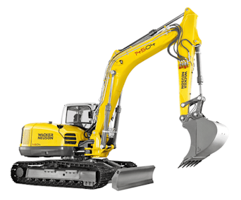 raupenbagger  wacker neuson 14504 schraeg von vorne