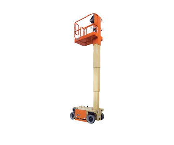 Mastarbeitsbühne JLG 1230ES online mieten Mastarbeitsbühne JLG 1230ES schraeg von der seite