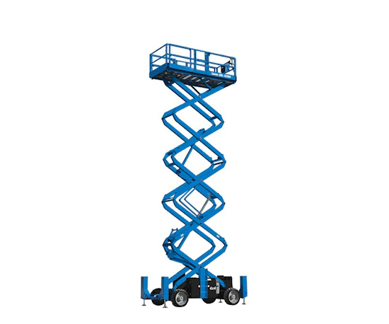 Scherenarbeitsbuehne Genie GS 4390 online mieten Scherenarbeitsbuehne Genie GS 4390 schraeg von vorne
