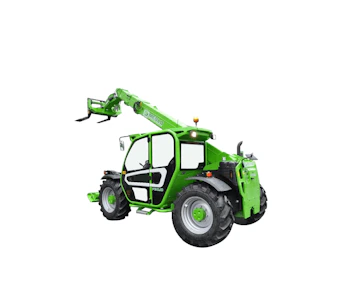 Teleskopstapler Merlo P 30.10 online mieten Teleskopstapler Merlo P 30.10 schraeg von hinten