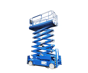 Scherenarbeitsbuehne Genie S 171-12 ES online mieten Scherenarbeitsbuehne Genie S 171-12 ES schraeg von der Seite