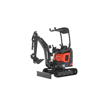 Minibagger Eurocomach 15X online mieten Minibagger Eurocomach 15X seitliche Darstellung