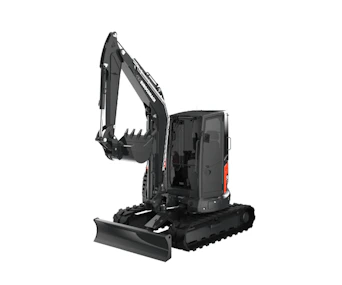 Minibagger Eurocomach 50 ZT Ansicht schräg von vorne