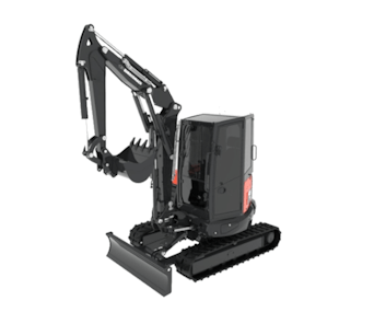 Minibagger Eurocomach 45 TR Ansicht schräg seitlich