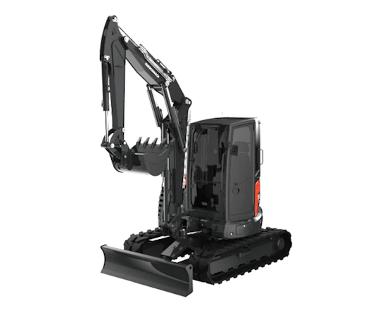 Midibagger Eurocomach 55 TR online mieten Midibagger Eurocomach 55 TR Ansicht schräg von vorne