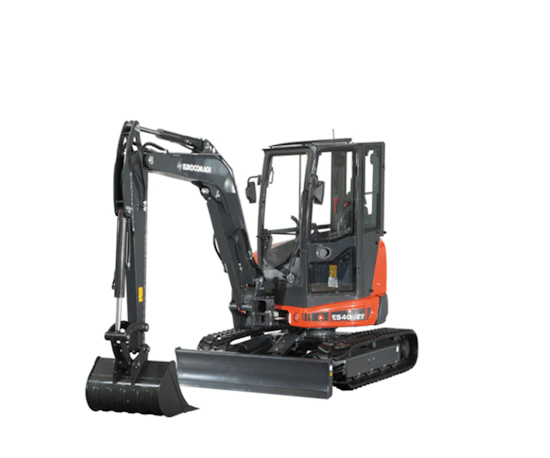 Minibagger Eurocomach 40.2 ZT online mieten Minibagger Eurocomach 40.2 ZT Ansicht von vorne schräg