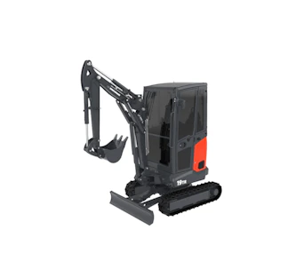 Minibagger Eurocomach 19 TR Ansicht seitlich schräg
