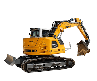 Raupenbagger Liebherr R 914 Compact seitliche Darstellung