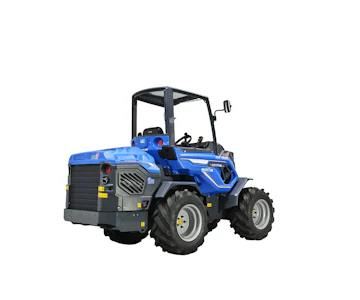Radlader Multione 11.6 K online mieten Radlader Multione 11.6 K seitlich von hinten dargestellt