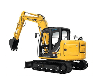 Raupenbagger New Holland E85 seitlich schräg