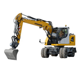 Mobilbagger Liebherr A 914 Compact seitlich schräg von vorne