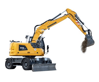 Mobilbagger Liebherr A 916 Compact Seitenansicht