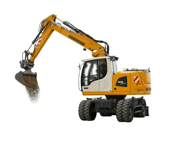 Mobilbagger Liebherr A 918 Compact Seitenansicht Kabine