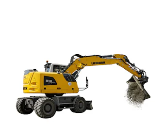 Mobilbagger Liebherr A 918 Compact Seitenansicht