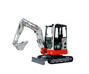 Minibagger Takeuchi TB325 R seitlich von vorne