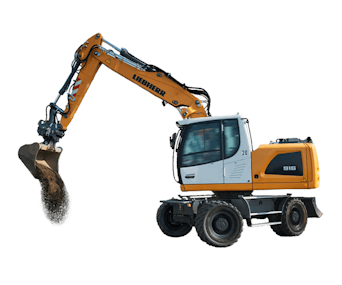 Mobilbagger Liebherr A 916 seitliche Darstellung