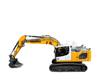 Raupenbagger Liebherr R 924 seitliche Darstellung