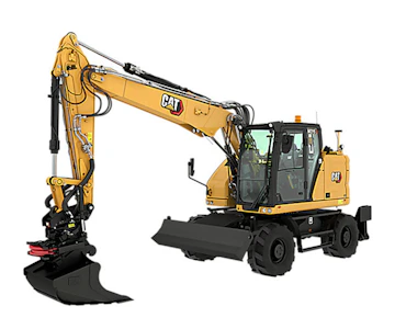 Mobilbagger Caterpillar CAT M315 online mieten Mobilbagger Caterpillar CAT M315 seitliche Darstellung