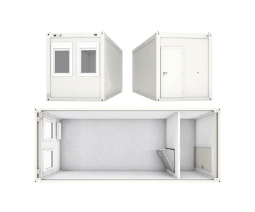 Container FAGSI Raumcontainer Typ 20 online mieten Container FAGSI Raumcontainer Typ 20 drei Ansichten