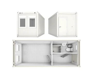 Container FAGSI Raumcontainer Typ 51.2 online mieten Container FAGSI Raumcontainer Typ 51.2 drei Ansichten