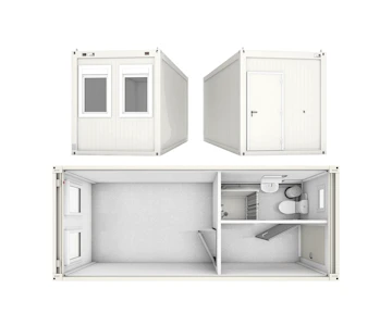 Container FAGSI Raumcontainer Typ 51.2 online mieten Container FAGSI Raumcontainer Typ 51.2 drei Ansichten