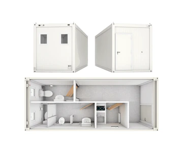 Container FAGSI Raumcontainer Typ 60 online mieten Container FAGSI Raumcontainer Typ 60 drei Ansichten