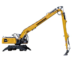 Mobilbagger Liebherr A 924 mit Langstielausführung Seitenansicht