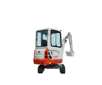 Minibagger Takeuchi TB320 Ansicht von hinten gedreht