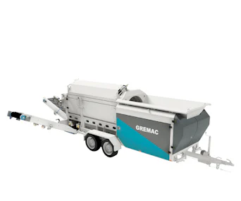 Trommelsiebanlage Gremac e1+ Ansicht Anhängerkupplung
