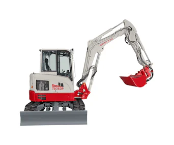 Midibagger Takeuchi TB350R Seitenansicht