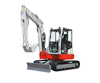 Midibagger Takeuchi TB257FR seitlich von vorne