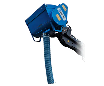 Flüssigbodenschaufel 150 von Tibatek Ansicht mit Schlauch