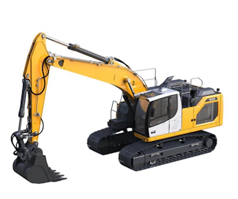 Raupenbagger Liebherr R 930 seitlich schräge Darstellung