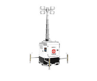 Flutlichtanlage Trime X-Box Lichtmast ausgefahren
