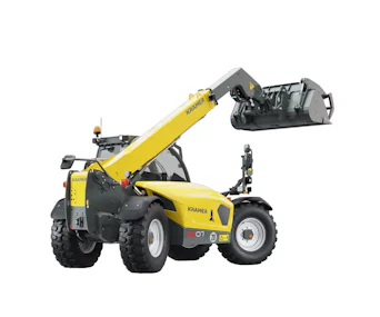 Teleskoplader Kramer 3507 seitlich schräg von hinten dargestellt