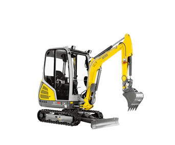 Minibagger Wacker Neuson ET18 online mieten Minibagger Wacker Neuson ET18 von der Seite