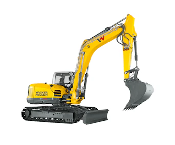 Raupenbagger Wacker Neuson ET145 online mieten Raupenbagger Wacker Neuson ET145 von der Seite