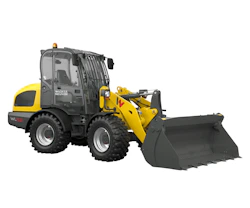 Radlader Wacker Neuson WL58 online mieten Radlader Wacker Neuson WL schräg von der Seite