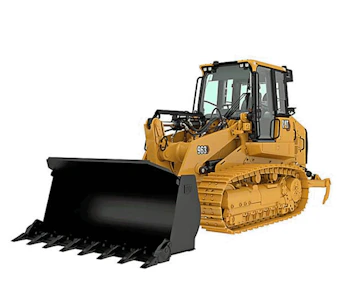 Kettenlader Caterpillar CAT 963D online mieten kettenlader caterpillar cat 963d schraeg von der seite