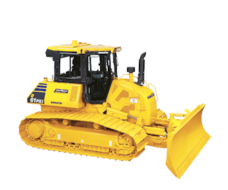 planierraupe komatsu d61pxi schraeg von der seite