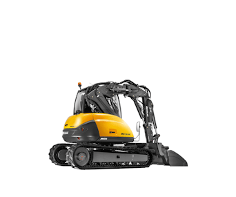 raupenbagger mecalac 8mcr  schraeg von der seite