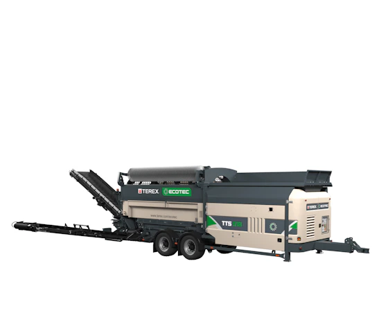 Trommelsiebanlage Terex Ecotec TTS 518W online mieten Trommelsiebanlage Terex Ecotec TTS 518W Seitenansicht