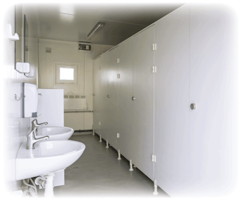Sanitärcontainer MW20 von Mobilbox von innen