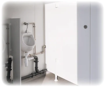 Sanitärcontainer MW23 von Mobilbox von innen mit Urinal