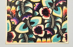 Papierentwurf für Stoff, handgemalt, Design Paul Hosch (1886–1975), um 1910. Berlin, Basel. Inv.Nr. 1990_150_2 Objekt aus der Textilsammlung