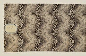 Musterkollektion, montiertes Stofffragment, Stoffdruck, Ende 19. Jh. Mulhouse. Inv.Nr. 1987_274_30 Objekt aus der Textilsammlung