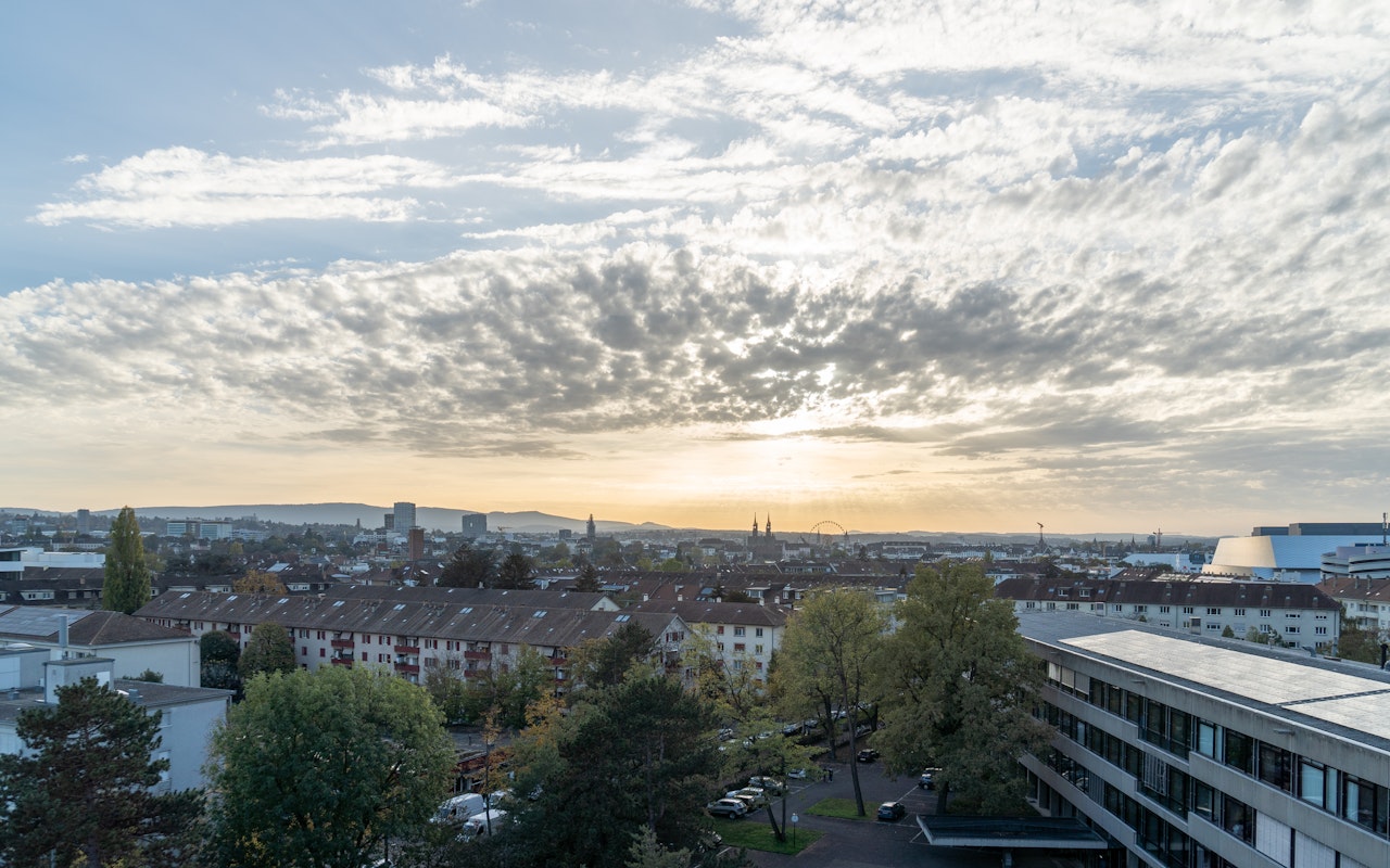 Blick vom Gebäude G nach Westen