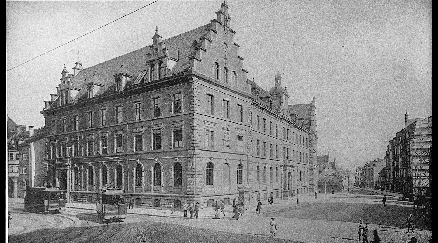 Schulhaus der Allgemeinen Gewerbeschule 1896 bis 1961 auf der Lyss